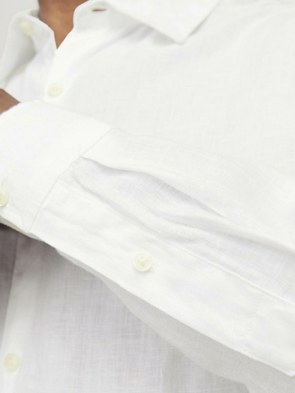 Jack & Jones Jack & Jones Lawrence biela pánska ľanová košeľa