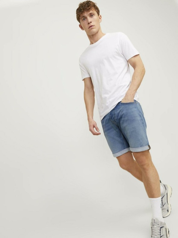 Jack & Jones Modré pánske džínsové šortky Jack & Jones Rick