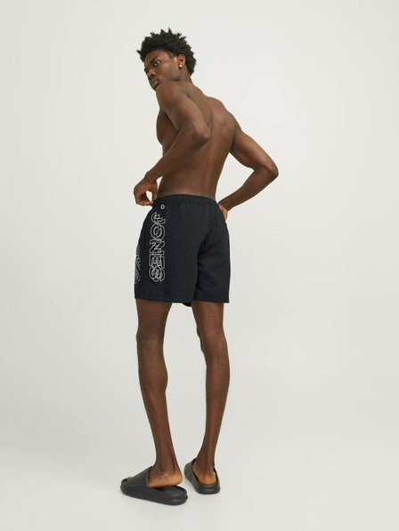Jack & Jones Čierne pánske plavky Jack & Jones Fiji