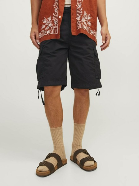 Jack & Jones Čierne pánske kargo šortky Jack & Jones Cole