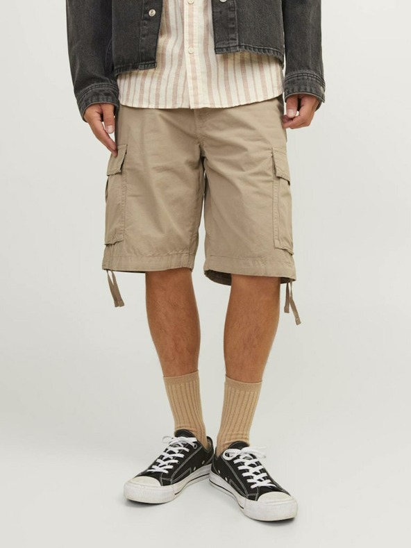 Jack & Jones Béžové pánske kargo šortky Jack & Jones Cole