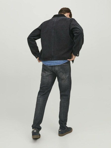 Jack & Jones Čierne pánske džínsy rovného strihu Jack & Jones Mike