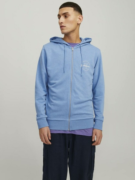 Jack & Jones Modrá pánska mikina Jack & Jones Forest s kapucňou na zips