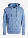 Jack & Jones Modrá pánska mikina Jack & Jones Forest s kapucňou na zips