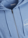 Jack & Jones Modrá pánska mikina Jack & Jones Forest s kapucňou na zips