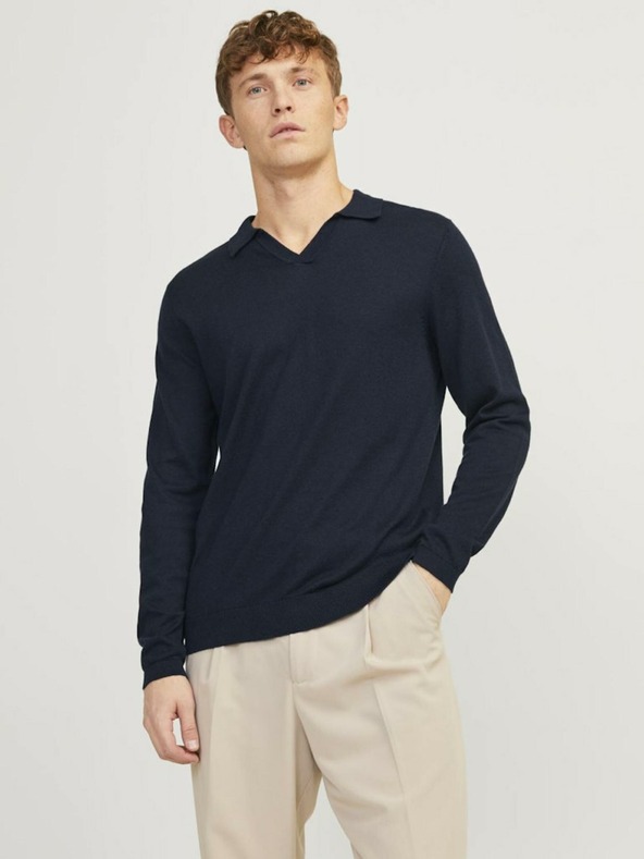 Jack & Jones Tmavomodrý pánsky sveter Jack & Jones Cigor
