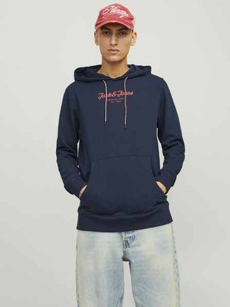 Jack & Jones Tmavomodrá pánska mikina Jack & Jones Henry s kapucňou