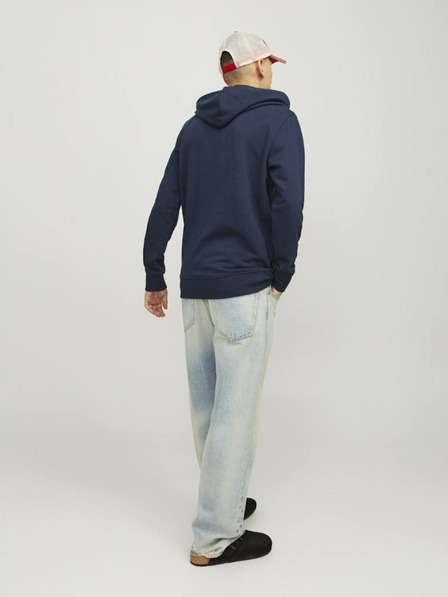 Jack & Jones Tmavomodrá pánska mikina Jack & Jones Henry s kapucňou