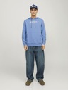 Jack & Jones Modrá pánska mikina Jack & Jones Henry s kapucňou