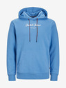 Jack & Jones Modrá pánska mikina Jack & Jones Henry s kapucňou