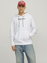 Jack & Jones Biela pánska mikina Jack & Jones Henry s kapucňou