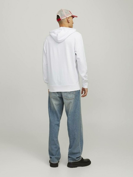 Jack & Jones Biela pánska mikina Jack & Jones Henry s kapucňou