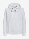 Jack & Jones Biela pánska mikina Jack & Jones Henry s kapucňou