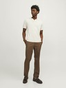 Jack & Jones Krémová pánska polokošeľa Jack & Jones zo zmesi ľanu