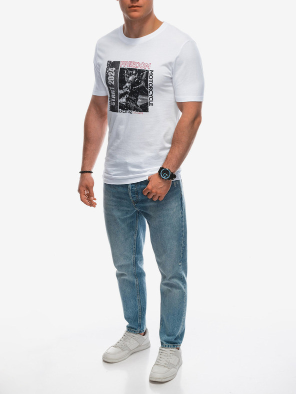 Edoti Pánske tričko s potlačou - biela EDOTI