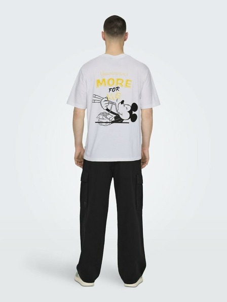 ONLY & SONS Biele pánske tričko ONLY & SONS Disney