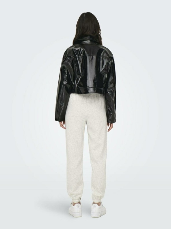 ONLY Čierna dámska kožená bunda ONLY Simone