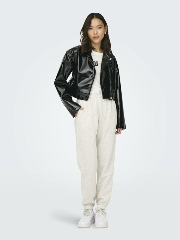 ONLY Čierna dámska kožená bunda ONLY Simone