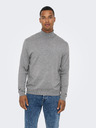 ONLY & SONS Šedý pánsky rolák ONLY & SONS Wyler denim
