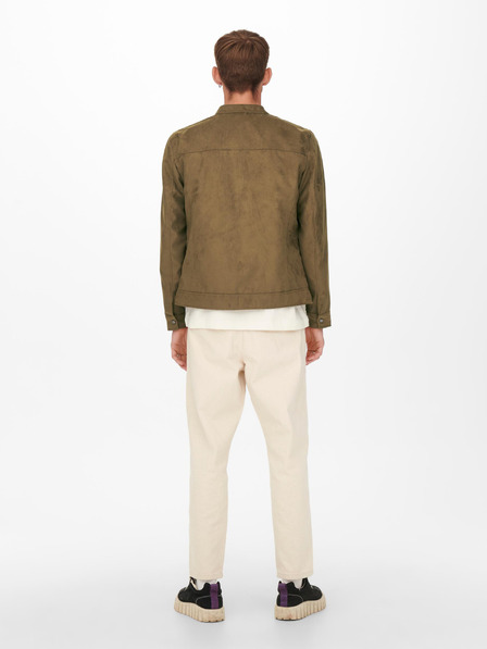 ONLY & SONS Hnedá semišová bunda ONLY & SONS Willow