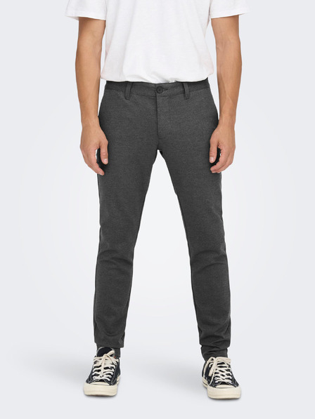 ONLY & SONS Tmavosivé pánske chino nohavice ONLY & SONS Mark