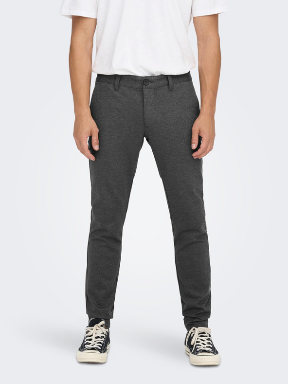 ONLY & SONS Tmavosivé pánske chino nohavice ONLY & SONS Mark