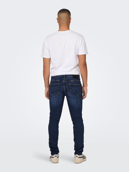 ONLY & SONS Tmavomodré pánske džínsy slim fit strihu ONLY & SONS Loom
