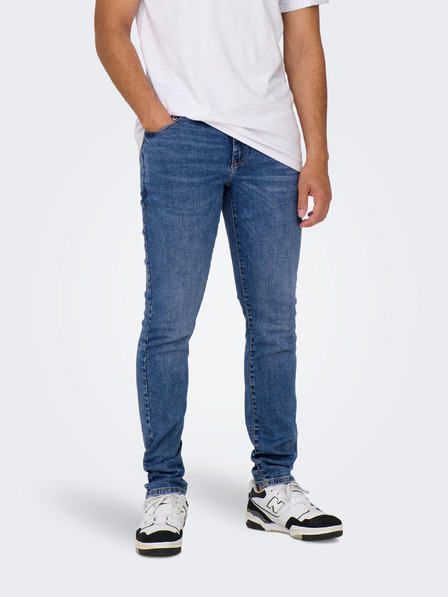 ONLY & SONS Tmavomodré pánske džínsy slim fit strihu ONLY & SONS Loom