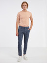 ONLY & SONS Tmavomodré pánske kockované chino nohavice ONLY & SONS Mark