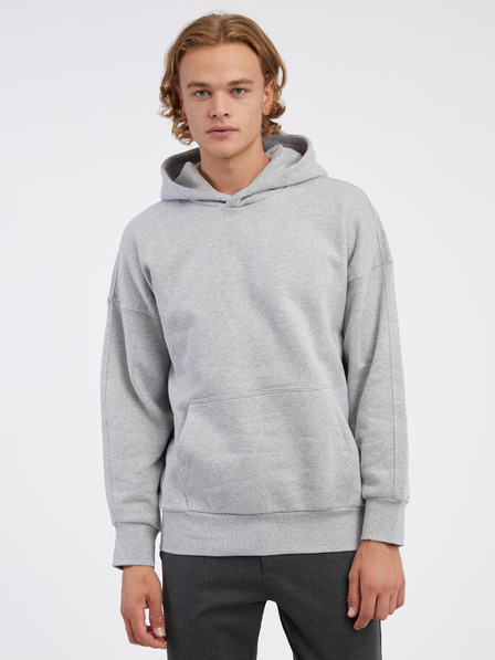 ONLY & SONS Svetlošedá pánska žíhaná základná mikina ONLY & SONS Dan