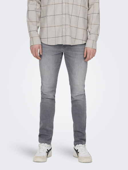 ONLY & SONS Šedé pánske slim fit džínsy ONLY & SONS Loom