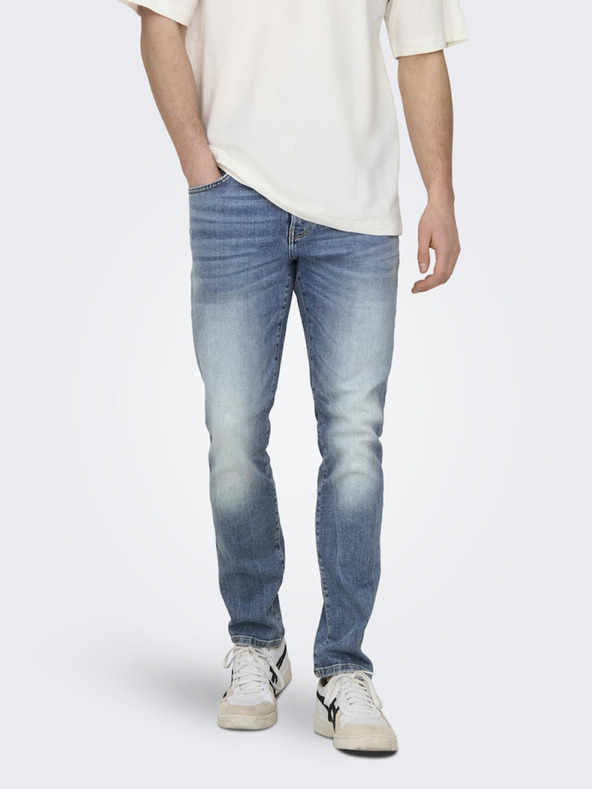 ONLY & SONS Svetlomodré pánske slim fit džínsy ONLY & SONS Loom