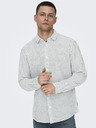 ONLY & SONS Bielo-zelená pánska pásikavá košeľa s plátnom ONLY & SONS Caiden