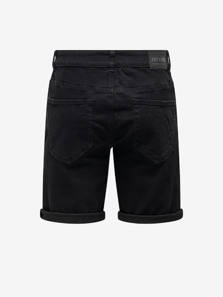 ONLY & SONS Čierne pánske džínsové šortky ONLY & SONS Ply