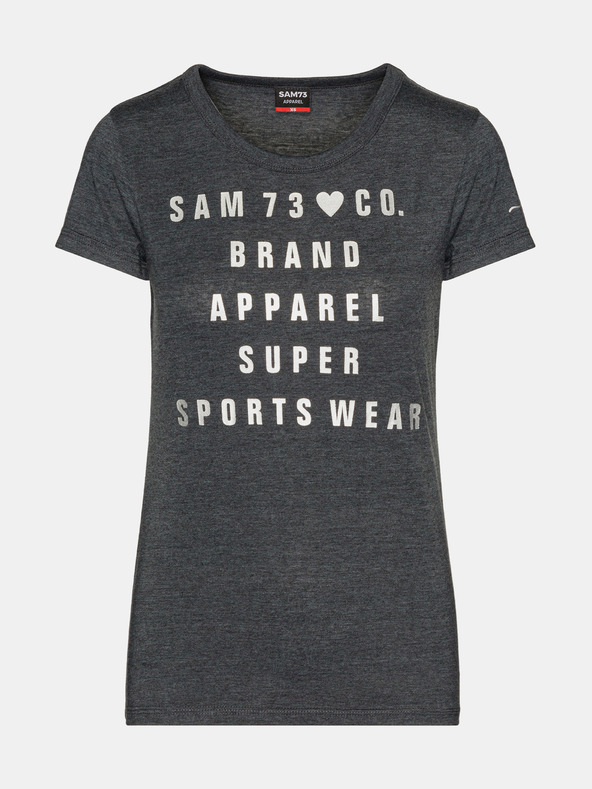 Sam 73 Tmavosivé dámske tričko s potlačou SAM 73 Penny