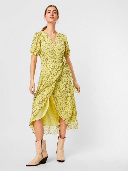 AWARE by VERO MODA Zelené kvetinové zavinovacie maxi šaty AWARE by VERO MODA Ofelia