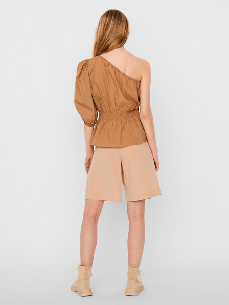 AWARE by VERO MODA Hnedá asymetrická blúzka AWARE by VERO MODA Olene