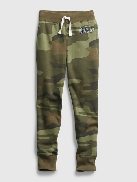 GAP Detské tepláky fleece logo army GAP