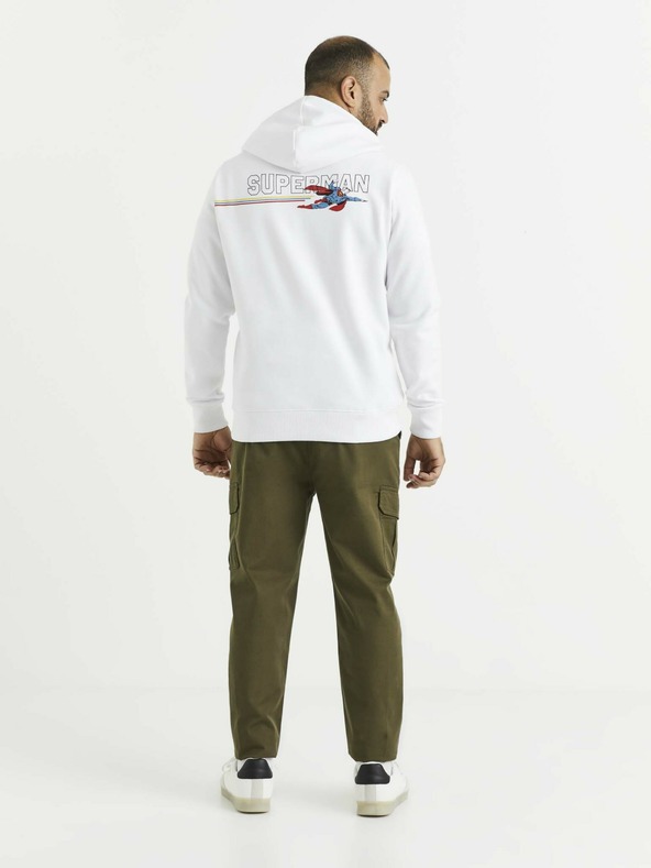 Celio Biela pánska mikina s potlačou Celio Lvemansw