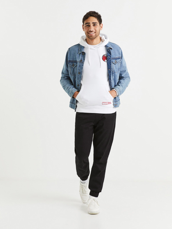 Celio Biela pánska mikina s potlačou Celio Lvespidsw