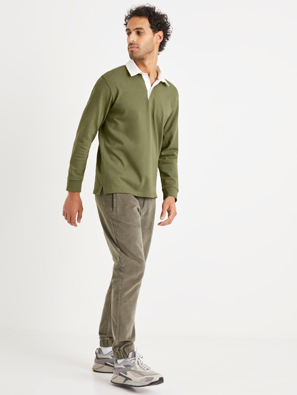 Celio Zelené pánske polo tričko Celio Vemix