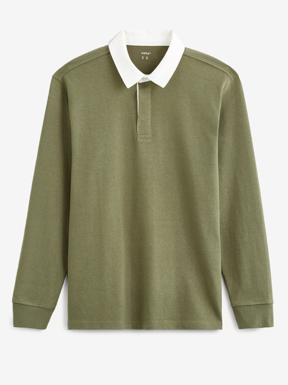 Celio Zelené pánske polo tričko Celio Vemix