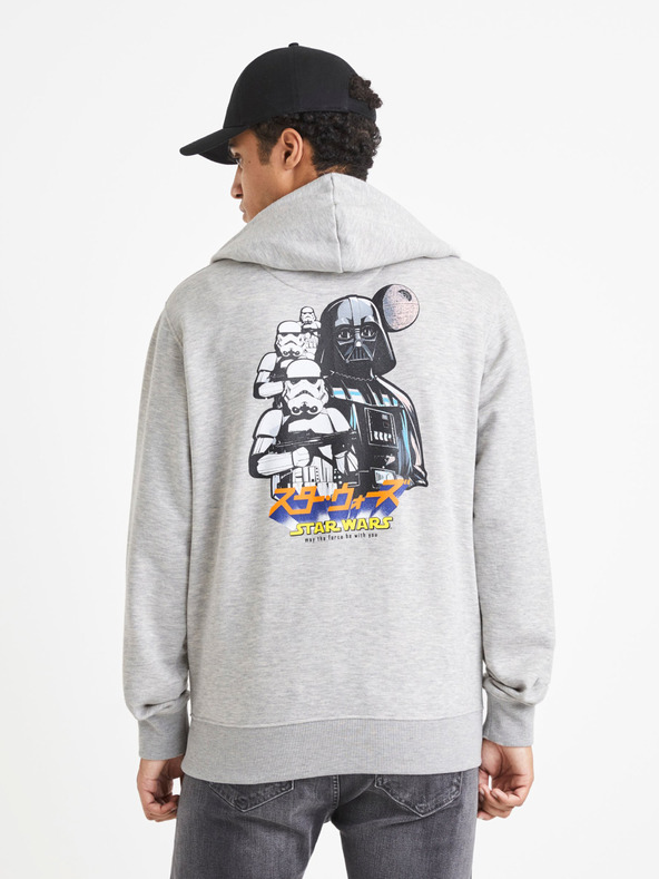 Celio Šedá pánska mikina Celio Star Wars