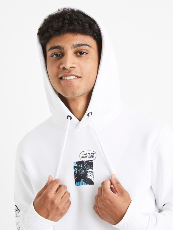 Celio Biela pánska mikina Celio Star Wars
