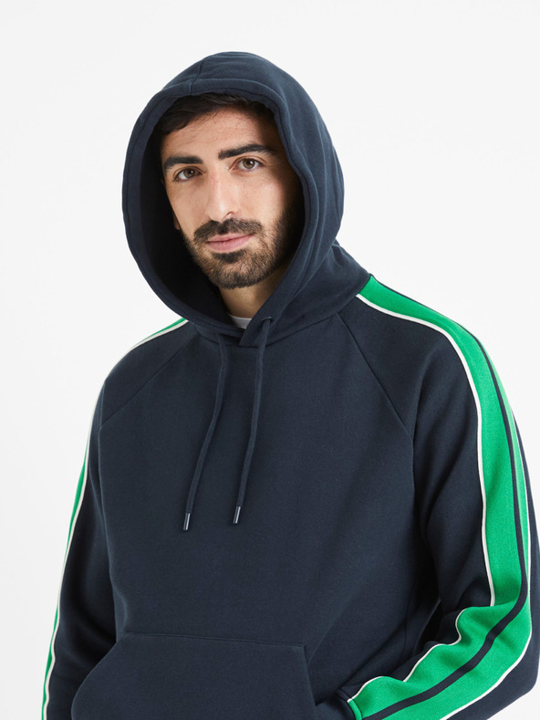 Celio Tmavomodrá pánska mikina Celio Vebandit