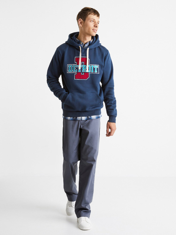 Celio Tmavomodrá pánska mikina Celio Detroit
