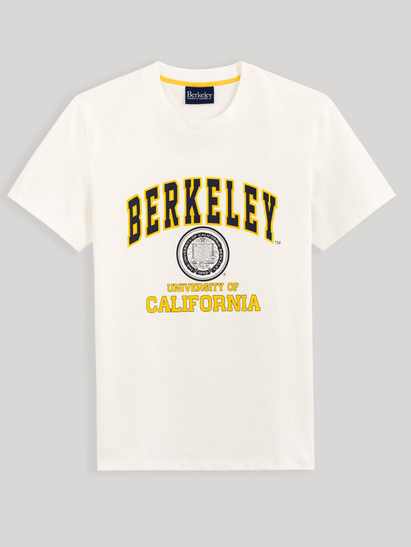 Celio Žlto-biele pánske univerzitné tričko Celio Berkeley