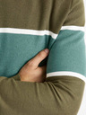 Celio Khaki pánsky pruhovaný sveter Celio