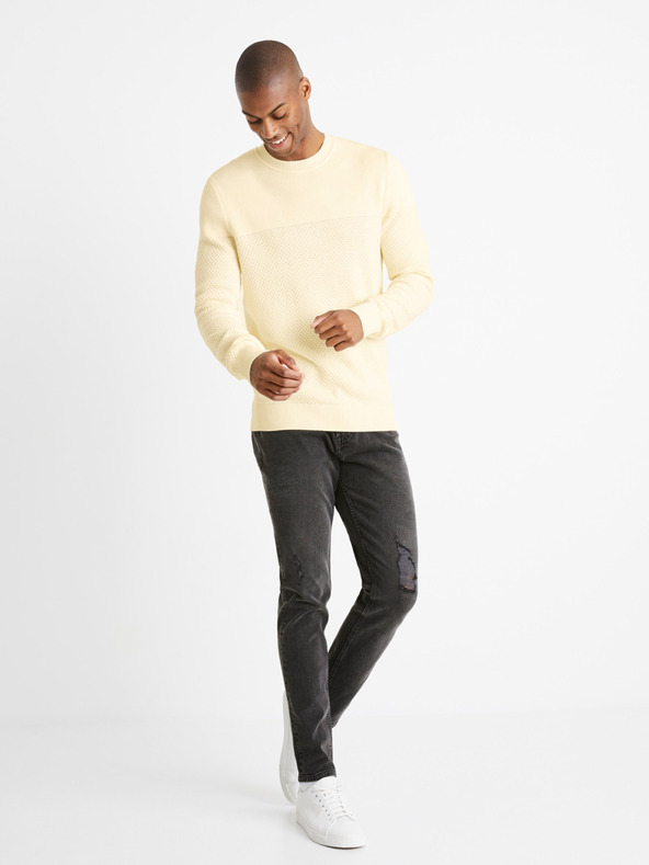 Celio Krémová Pánsky sveter Celio Cebbublo