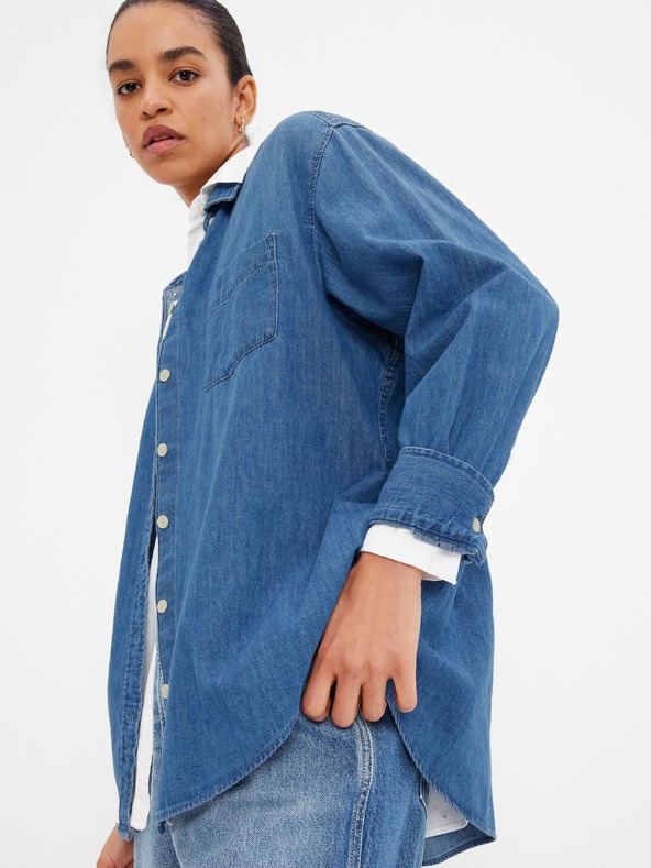 GAP Džínsová košeľa oversize GAP